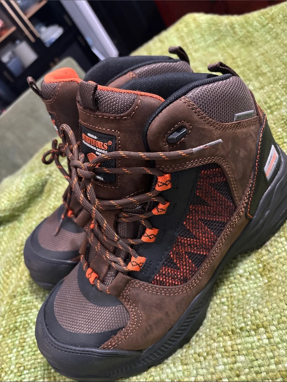 Herman Survivors Professional Men's Brown and Orange Waterproof Work Boots